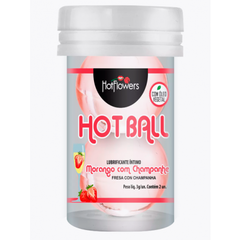 Лубрикант AROMATIC HOT BALL на масляной основе в виде двух шариков с ароматом клубники и шампанского