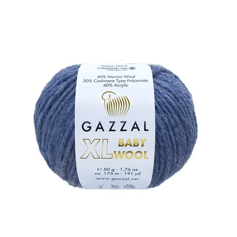 Пряжа Gazzal Baby Wool XL 844 темный джинс