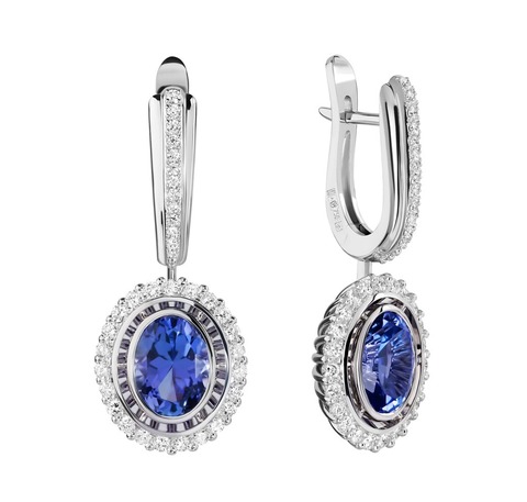 Серьги С Танзанитами и Бриллиантами, E0236-1/10