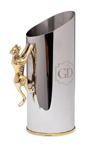 Кувшин для воды 25.5см Garda Decor Леопард с декором нержавеющая сталь