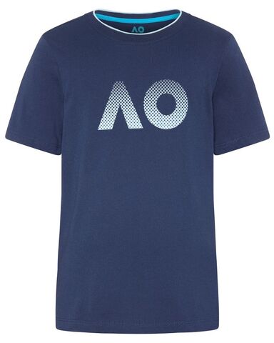 Детская теннисная футболка Australian Open Kids T-Shirt AO Textured Logo - navy