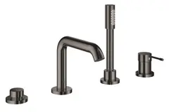 GROHE Essence 25251A01 Смеситель для ванны на 4 отверстия, на край ванны, темный графит глянец фото