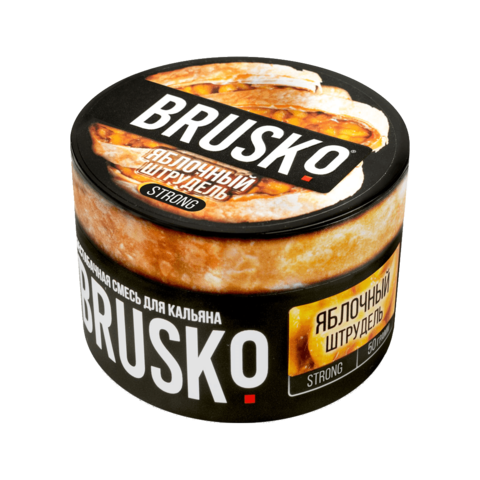 Бестабачная смесь для кальяна BRUSKO 50г STRONG - Яблочный Штрудель