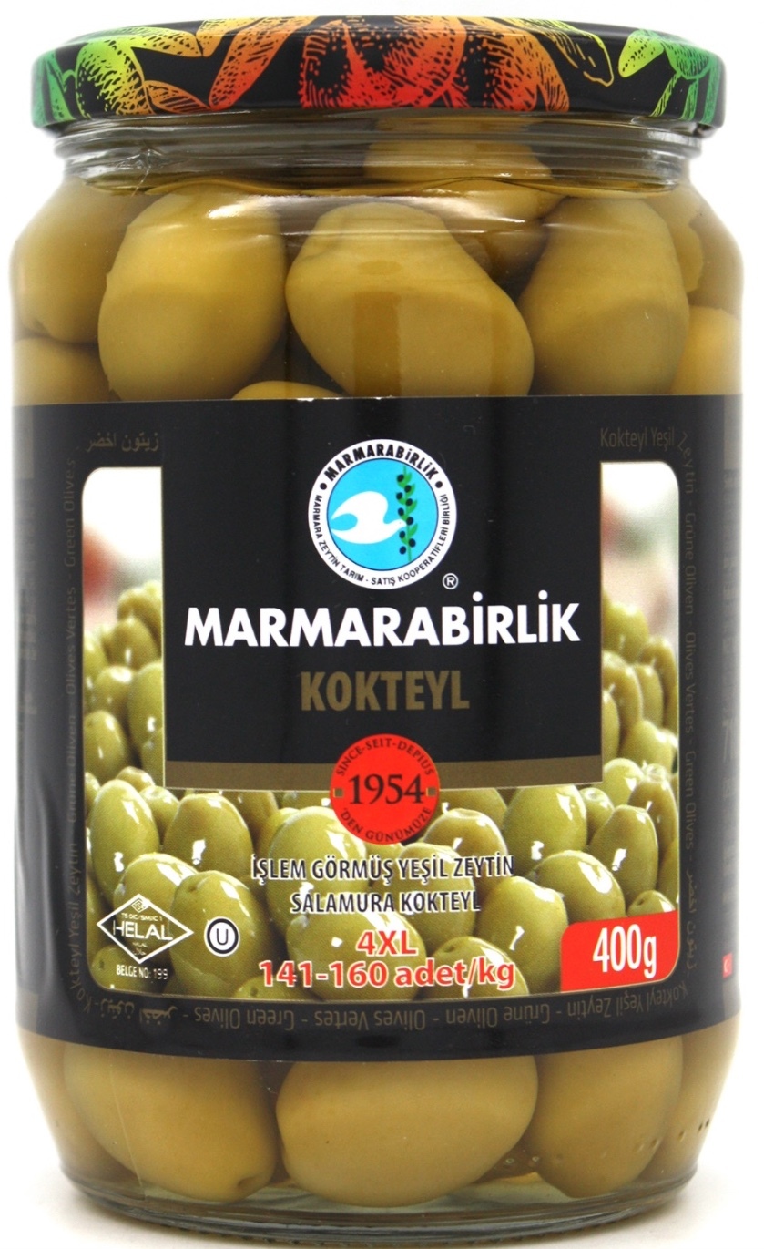 Оливки Marmarabirlik Kokteyl зеленые 4XL, 400 г купить по низкой цене ...