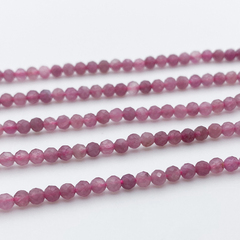 Турмалин граненый бусины, диаметр 3-3,2 мм, цена за отрезок 19 см (1/2 нити)