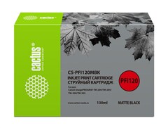 Картридж струйный Cactus CS-PFI120MBK черный матовый (130мл) для Canon imagePROGRAF TM-200, TM-205, TM-300, TM-305, TM-250, TM-250, TM-350, TM-355
