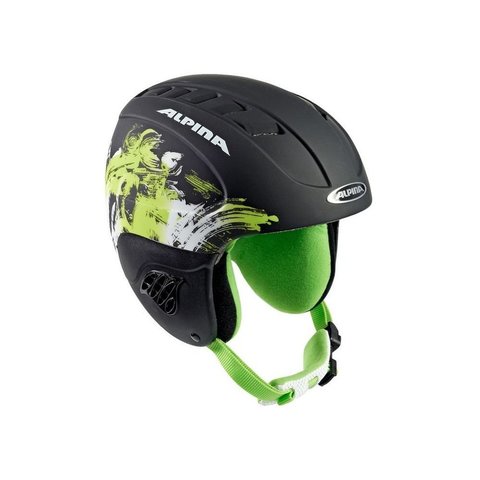 Картинка шлем горнолыжный Alpina CARAT black-green  - 1