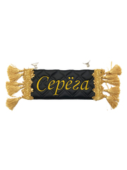 Карман Серега (черный с золотой вышивкой, экокожа)