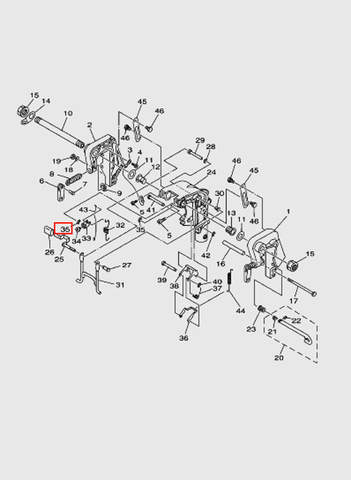 Кольцо стопорное  для лодочного мотора T15, OTH 9,9 SEA-PRO (13-35)