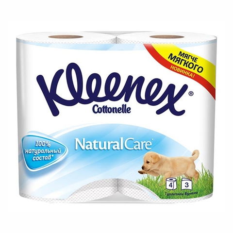 Бумага туалетная KLEENEX Natural 3 сл 4 р РОССИЯ