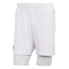 Шорты теннисные Adidas 2in1 Short Heat Ready 7in - white/tech indigo