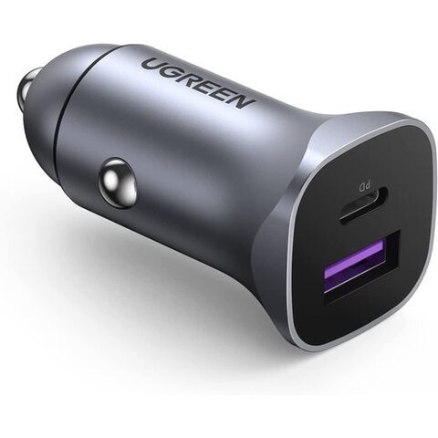 Автозарядка UGREEN USB-C PD+USB-A QC 30W Fast Car Charger + SCP 22.5W CD130