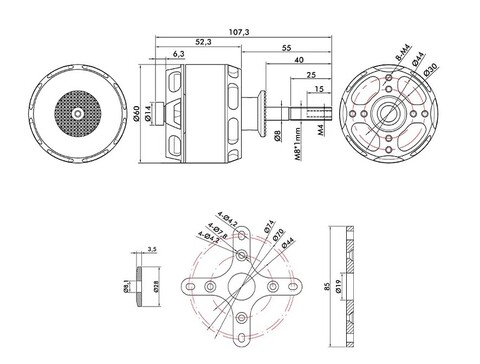 T-Motor AT5220A 20-25CC KV380