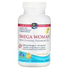 Nordic Naturals, Omega для женщин с маслом примулы вечерней, 830 мг, 120 мягких желатиновых капсул