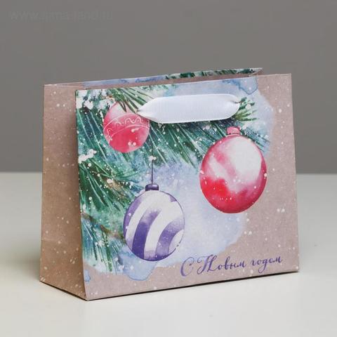 Пакет крафтовый горизонтальный «Шарики», S 15 × 12 × 5.5 см