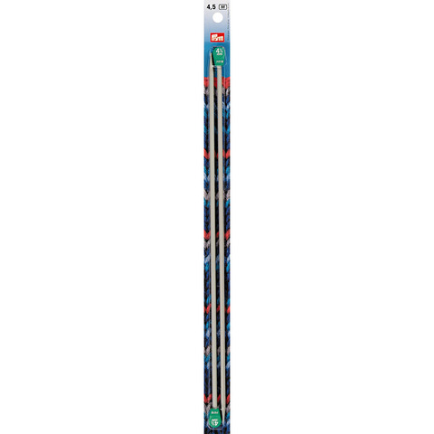 Спицы PRYM  прямые алюминий d 4.5 мм 35 см 2 шт с наконечниками