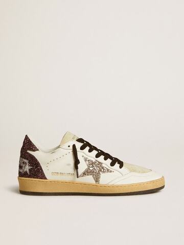 Ball Star in leather and suede with glitter star and heel tab
