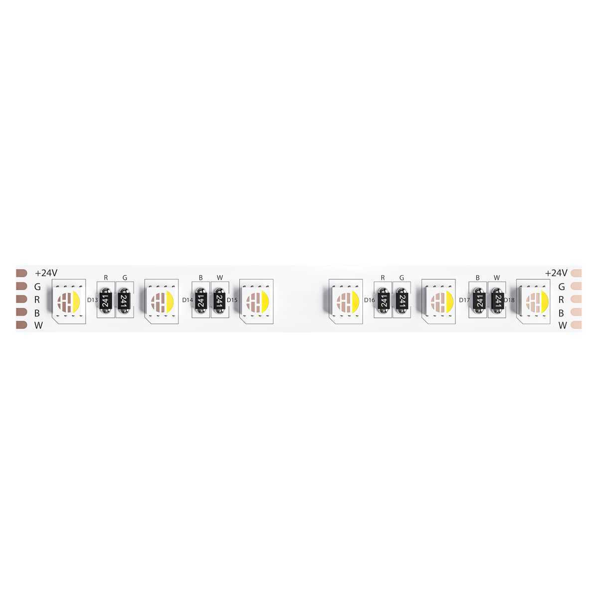 Светодиодная лента 24V 14,4W/m RGB+W 3000К 5м Arte Lamp TAPE A2406012-02-RGB3K