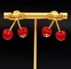 Серьги ювелирные ДВЕ ВИШНИ НА ВЕТОЧКЕ style by VALENTINO