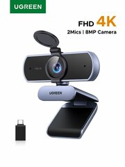 Веб-камера UGREEN CM831 (65381) 4K Ultra HD USB-C&USB-A Web Camera 1080P with Microphone, серый космос