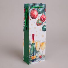 Пакет подарочный под бутылку, С Новым годом, МИКС, 12*36*8 см (Д*В*Ш)