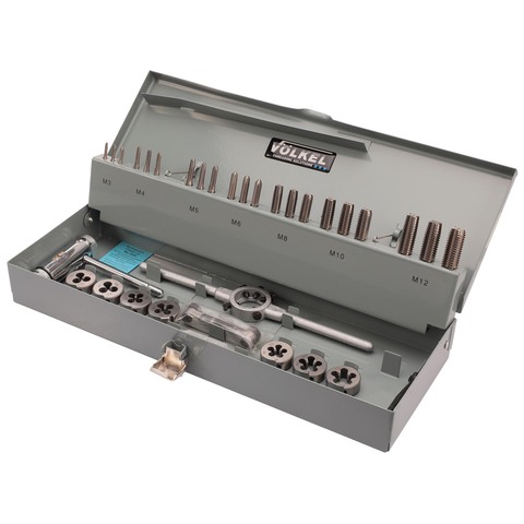 Набор метчиков и плашек M3 -M12 HSS-G 33пр Volkel 49501