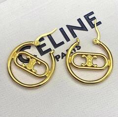 Серьги-конго CELINE в форме лого качество lux