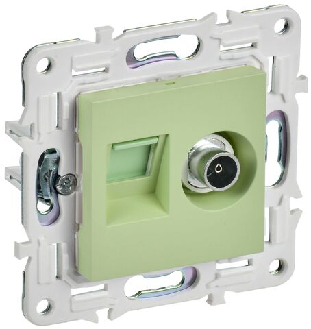 SKANDY Роз. двойная TV+RJ45 кат.6 SK-A15M мятн. IEK