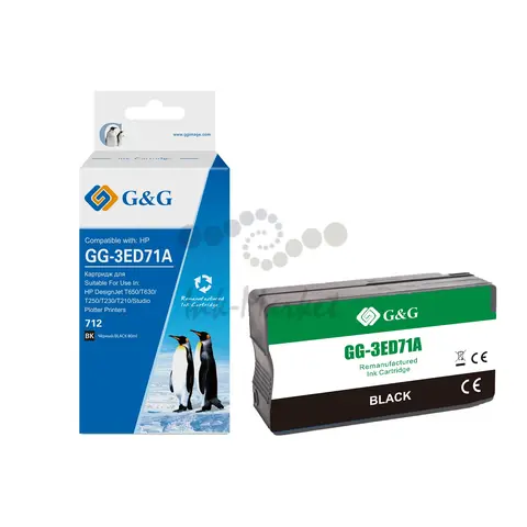 Картридж струйный G&G, аналог HP 3ED71A черный 80ml с чипом