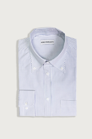 Рубашка OCBD (рубашка из ткани оксфорд с воротником на пуговицах) в узкую синюю полоску