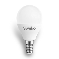 Лампа светодиодная формы шар матовая Sweko 42LED-G45-10W-230-6500K-E14 (Дневной свет)