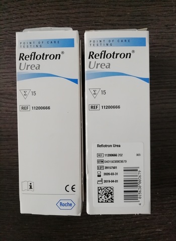11200666202 Тест-полоски Рефлотрон для определения мочевины REFLOTRON UREA, 15 шт/уп /Roche Diagnostics GmbH, Германия/