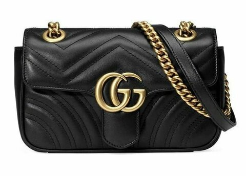Сумка через плечо Gucci GG Marmont с матовой отделкой черный