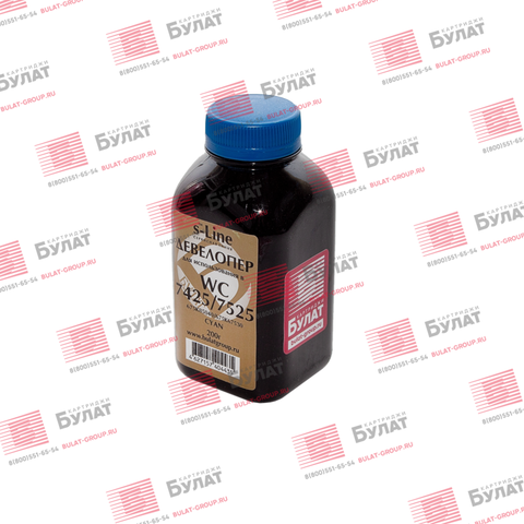 Девелопер БУЛАТ s-Line WC 7425 C для Xerox WC 7425, WC 7525, WC 7830, Phaser 7800 (Голубой, банка 200 г)