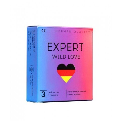 Презервативы EXPERT WILD LOVE № 3 (ребристые с точками), 3 шт.
