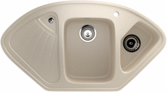 ULGRAN U-501  Угловая двухсекционная мойка с отверстием под смеситель