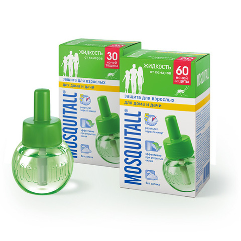 Жидкость MOSQUITALL «Защита для взрослых. Для дома и дачи», 30 ноч