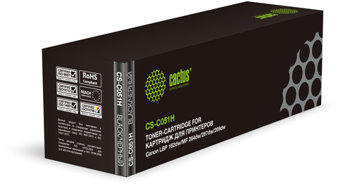 Картридж лазерный Cactus CS-C051H 051H черный (4100стр.) для Canon LBP 162dw, MF 264dw, 267dw, 269dw