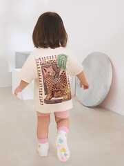 Футболка и шорты в комплекте для девочки Next AD5-476, Бежевый