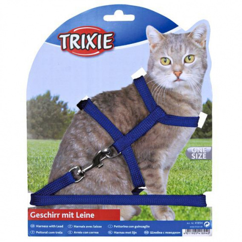 Trixie шлейка для кошек 35см однотонный нейлон