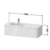 Duravit Happy D.2 Plus Столешница 16x1300x550мм для тумбы #HP4932, HP4942, HP4952 ,HP4962, HP4972 с вырезом под 1 раковину SX, цвет: graphite supermat HP031KL8080