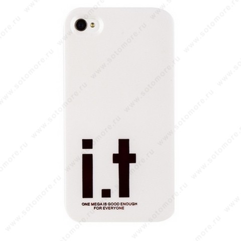 Накладка i.t с водонепроницаемым мешком для iPhone 4s/ 4 с большими красными буквами белая