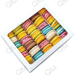 Коробка для макарон и др. кондитерских изделий с окошком и ложементом 265*215*55 мм (белый)