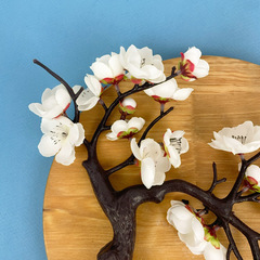 Бонсай, сакура куст, искусственный, цвет белый, для кашпо, декор цветочный, высота 25 см.