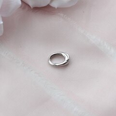 Замок карабин овальный, 12*9 мм, родий З125