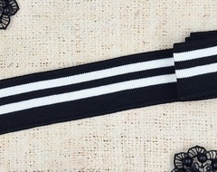 Подвязы трикотажные, ш. 4 см, L 133 см, чёрный с белым