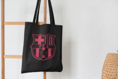 Сумка-шоппер с принтом FC Barcelona (ФК Барселона) черная 001