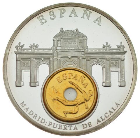 Медаль Валюта Европы. 25 песет. Испания Мадрид. 1992 год