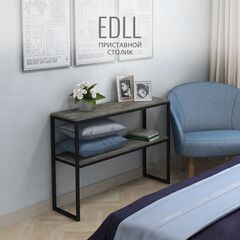 Тумба под телевизор EDLL loft, белый, консольный столик, туалетный, металлический деревянный с двумя полками, 100х75х30 см, ГРОСТАТ