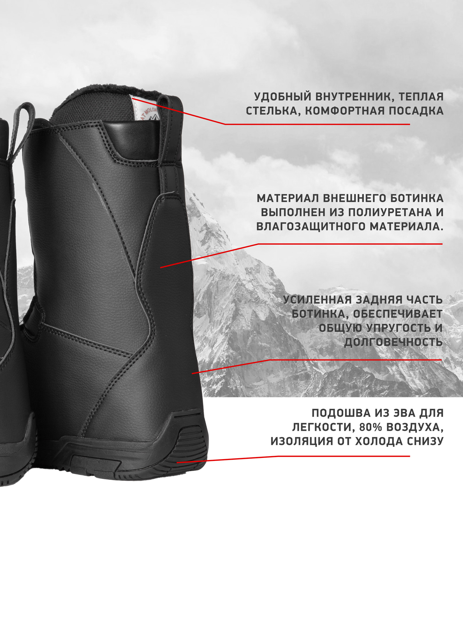 Ботинки сноубордические EasyRider WS 2041 Black - Ботинки сноубордические | iRide shop фото 5